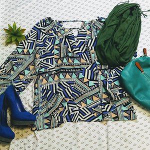 Fun 2 Fun Multicolor Long Sleeve Top Size L